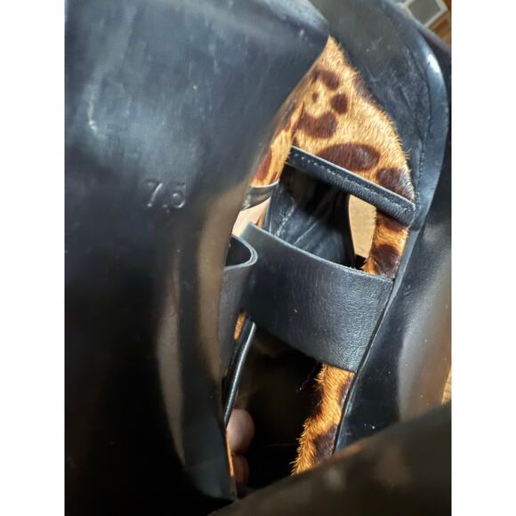 Kelsi Dagger Cheetah Faux Fur Platform Block Heels - Picture 2 of 9